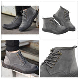 Max 1 Pair High Labor Insurance Shoes Men Steel Head Anti-slip Electric Welder 40 gray