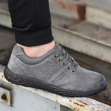 Max Labor Insurance Shoes Steel Head Anti-smash Stab-resistant Welder Work Shoes 43 gray