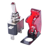 Max Rocker Toggle Switch Truck Illuminated Switch w/ Cover 12V20A Waterproof red