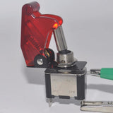 Max Rocker Toggle Switch Truck Illuminated Switch w/ Cover 12V20A Waterproof red