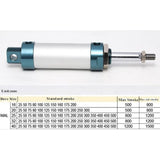 Max Mini Pneumatic Air Cylinder MAL Series 40mm Diameter 50-300mm  MAL 40x125mm