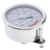 Maxbell Pressure Gauge, Stainless Steel Case, Liquid Filled, Back Mount 0-100psi