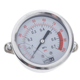 Maxbell Pressure Gauge, Stainless Steel Case, Liquid Filled, Back Mount 0-100psi