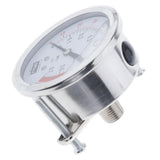 Maxbell Pressure Gauge, Stainless Steel Case, Liquid Filled, Back Mount 0-100psi