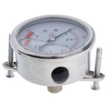 Maxbell Pressure Gauge, Stainless Steel Case, Liquid Filled, Back Mount 0-300psi