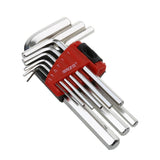 Maxbell 9pcs L-shaped Hexagonal Safety Hand Wrench Screwdriver Flat Head End Extra Long