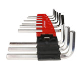 Maxbell 9pcs L-shaped Hexagonal Safety Hand Wrench Screwdriver Flat Head End Extra Long