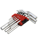 Maxbell 9pcs L-shaped Hexagonal Safety Hand Wrench Screwdriver Flat Head End Extra Long