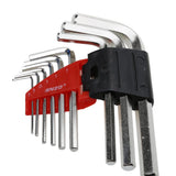 Maxbell 9pcs L-shaped Hexagonal Safety Hand Wrench Screwdriver Flat Head End Extra Long