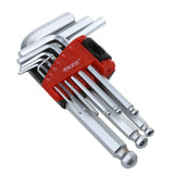 Maxbell 9pcs L-shaped Hexagonal Safety Hand Wrench Screwdriver Ball End Extra Long