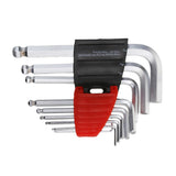 Maxbell 9pcs L-shaped Hexagonal Safety Hand Wrench Screwdriver Ball End Extra Long