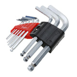 Maxbell 9pcs L-shaped Hexagonal Safety Hand Wrench Screwdriver Ball End Extra Long