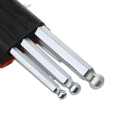 Maxbell 9pcs L-shaped Hexagonal Safety Hand Wrench Screwdriver Ball End Extra Long