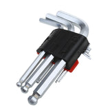 Maxbell 9pcs L-shaped Hexagonal Safety Hand Wrench Screwdriver Ball End Extra Long