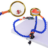 Maxbell 3 Helping Hands Soldering Stations Desk Clamp Set w/ Magnifying Lens