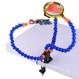 Maxbell 3 Helping Hands Soldering Stations Desk Clamp Set w/ Magnifying Lens