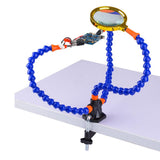 Maxbell 3 Helping Hands Soldering Stations Desk Clamp Set w/ Magnifying Lens