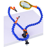 Maxbell 3 Helping Hands Soldering Stations Desk Clamp Set w/ Magnifying Lens