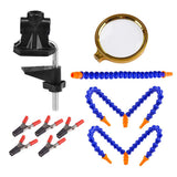 Maxbell 5 Helping Hands Soldering Stations Desk Clamp Set w/ Magnifying Lens
