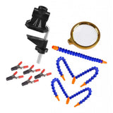 Maxbell 5 Helping Hands Soldering Stations Desk Clamp Set w/ Magnifying Lens