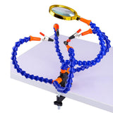 Maxbell 5 Helping Hands Soldering Stations Desk Clamp Set w/ Magnifying Lens