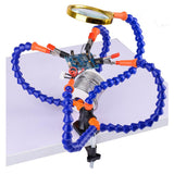 Maxbell 5 Helping Hands Soldering Stations Desk Clamp Set w/ Magnifying Lens