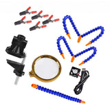 Maxbell 5 Arms Soldering Stations Desk Clamp Set w/ Magnifying Lens