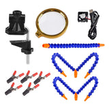 Maxbell 5 Arms Soldering Stations Desk Clamp Set w/ Magnifying Lens