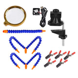 Maxbell 5 Arms Soldering Stations Desk Clamp Set w/ Magnifying Lens