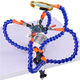 Maxbell 5 Arms Soldering Stations Desk Clamp Set w/ Magnifying Lens