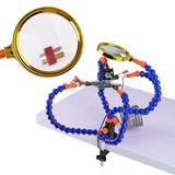 Maxbell 5 Arms Soldering Stations Desk Clamp Set w/ Magnifying Lens