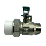 Maxbell Brass Ball Valve PPR Pipe Hot Melt Hose Fitting  Switch 25.5mm Male Thread