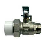 Maxbell Brass Ball Valve PPR Pipe Hot Melt Hose Fitting  Switch 25.5mm Male Thread