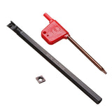 Maxbell S07K-SCLCR06 Lathe Turning Tool Holder+CCMT0602 Carbide Inserts+T8 Wrench