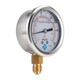 Maxbell Vacuum Gauge 68mm , -1/0 Bar &-30*Hg - Male Bottom Connectio E