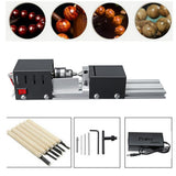 Maxbell Mini Lathe Beads Machine Wood Working DIY Rotary Tool for Grinding EU Black