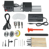 Maxbell Mini Lathe Beads Machine Wood Working DIY Rotary Tool for Grinding EU Black