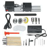Maxbell Mini Lathe Beads Machine Wood Working DIY Rotary Tool for Grinding EU Black