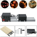 Maxbell Mini Lathe Beads Machine Wood Working DIY Rotary Tool for Grinding EU Black