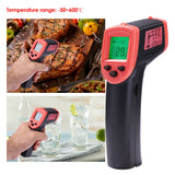 Maxbell Handheld Laser Infrared Thermometer Backlit Red