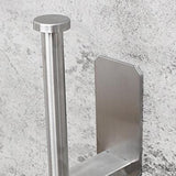 Adhesive Stainless Steel Bathroom Toilet Paper Roll Holder Short Silver