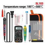 Maxbell 60W Temperature Adjustable Electric Soldering Iron Weld Tin Welding Pen SL103 US 16Set