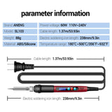 Maxbell 60W Temperature Adjustable Electric Soldering Iron Weld Tin Welding Pen SL103 US 16Set