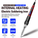 Maxbell 60W Temperature Adjustable Electric Soldering Iron Weld Tin Welding Pen SL103 US 18Set