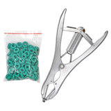 Maxbell Animal Castration Pliers with 100 Pieces Rubber Rings for Lambs Piglets Stainless steel