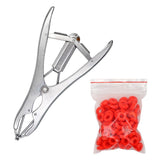 Maxbell Animal Castration Pliers with 100 Pieces Rubber Rings for Lambs Piglets Stainless steel