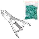 Maxbell Animal Castration Pliers with 100 Pieces Rubber Rings for Lambs Piglets Stainless steel