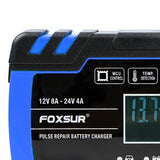 Maxbell Car Battery Charger 12V 24V 8A 4A with LCD Display for ATV SUV