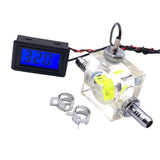 Maxbell Thermometer Cooler Tools with 2 Clamps Universal Flow Meter LED for Computer Digital Type Green
