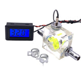 Maxbell Thermometer Cooler Tools with 2 Clamps Universal Flow Meter LED for Computer Digital Type Green